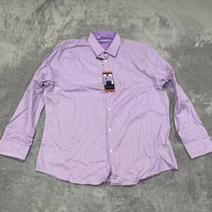 Duchamp London Mens Slim Fit Dress Shirt In Lavender Size XXL 6798